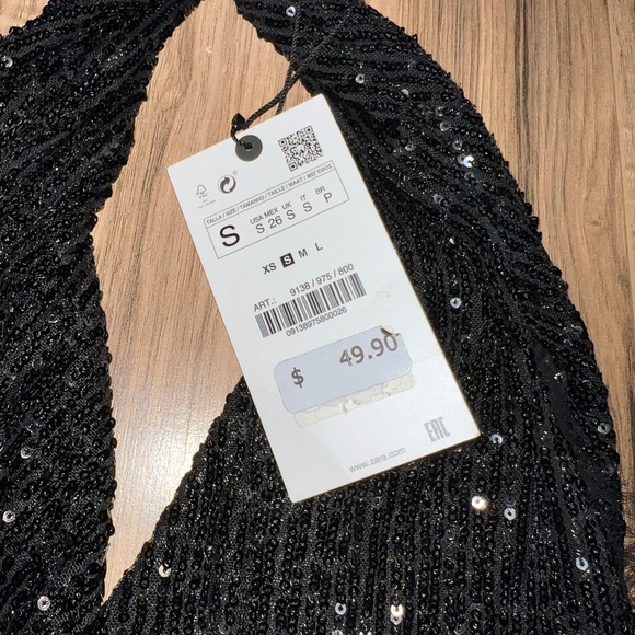 Zara | Tops | Nwt Zara Sequin Top | Poshmark